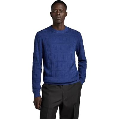 G-STAR RAW Herr Table Structure R stickad tröja, Blå (Ballpen Blue D23932-d167-1822), L G-STAR RAW Herr Table Structure R stickad tröja, Blå (Ballpen Blue D23932-d167-1822), L