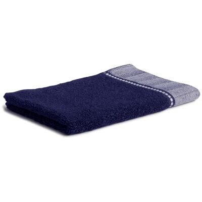 Möve Måve Brooklyn Uni med fiskbenskant gästhandduk 30 x 50 cm av 85% bomull/10% viskos/5% linne, djuphavsblå Möve Måve Brooklyn Uni med fiskbenskant gästhandduk 30 x 50 cm av 85% bomull/10% viskos/5% linne, djuphavsblå