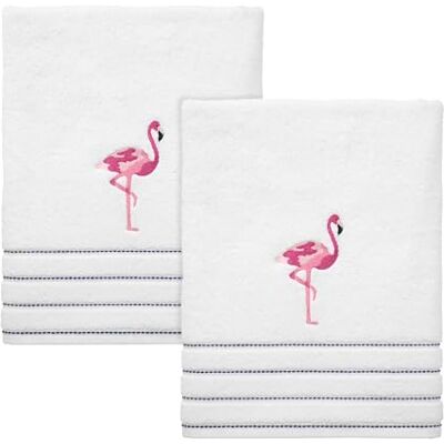 Izod Badrumstillbehör flamingo kollektion, 2 st badhanddukar, vit Izod Badrumstillbehör flamingo kollektion, 2 st badhanddukar, vit