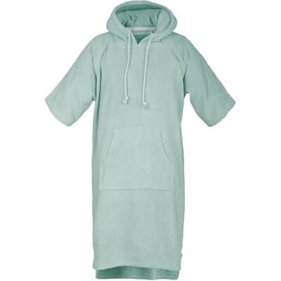 TOM TAILOR Surf poncho för kvinnor och män, S–M, 100% bomull/frotté, badponcho med huva, magväska och logotypbroderi, turkos (Fresh Sage) TOM TAILOR Surf poncho för kvinnor och män, S–M, 100% bomull/frotté, badponcho med huva, magväska och logotypbroderi, turkos (Fresh Sage)