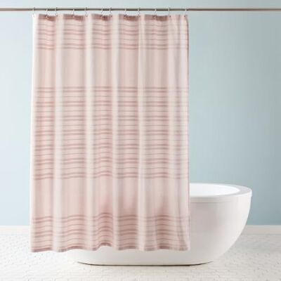 TOWN & COUNTRY EVERYDAY STAD & LAND VARDAG Sophia texturerat massivt bomullsrikt andningsbart tyg duschdraperi med anti-rost öljetter, rouge, 178 cm x 183 cm TOWN & COUNTRY EVERYDAY STAD & LAND VARDAG Sophia texturerat massivt bomullsrikt andningsbart tyg duschdraperi med anti-rost öljetter, rouge, 178 cm x 183 cm