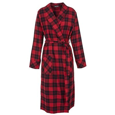 Giorgio Armani Tartan Christmas Viskos Nightgown Bathrobe Dam, Skotsk röd/svart, S Giorgio Armani Tartan Christmas Viskos Nightgown Bathrobe Dam, Skotsk röd/svart, S