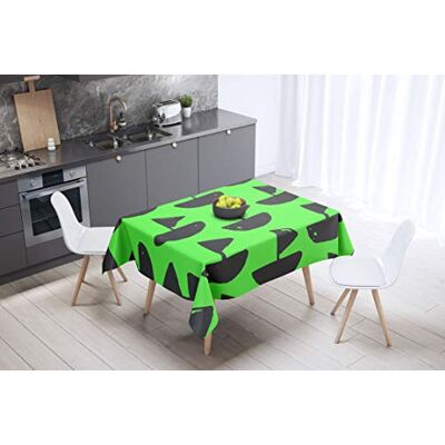 Bonamaison köksdekoration, bordsduk, lila, svart, 140 x 140 cm – designad och tillverkad i Turkiet Bonamaison köksdekoration, bordsduk, lila, svart, 140 x 140 cm – designad och tillverkad i Turkiet