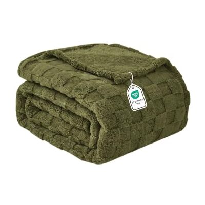 Good Nite gosig filt fluffig soffa överkast filt fleecefilt mysig mjuk rutig grön filt vår sommar höst vinter fyra årstider (200 x 230 cm olivgrön) Good Nite gosig filt fluffig soffa överkast filt fleecefilt mysig mjuk rutig grön filt vår sommar höst vinter fyra årstider (200 x 230 cm olivgrön)