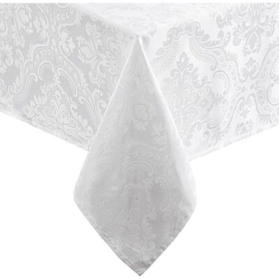 Elrene Damast bordsduk, polyester, vit, 132 cm x 132 cm fyrkant Elrene Damast bordsduk, polyester, vit, 132 cm x 132 cm fyrkant