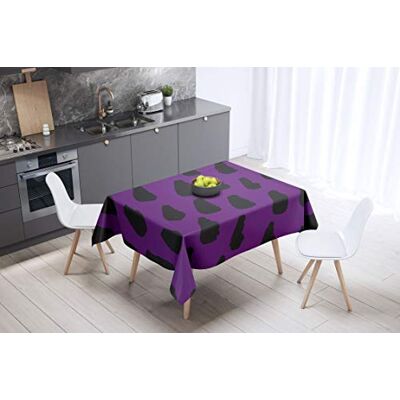 Bonamaison köksdekoration, bordsduk, lila, svart, 140 x 140 cm – designad och tillverkad i Turkiet Bonamaison köksdekoration, bordsduk, lila, svart, 140 x 140 cm – designad och tillverkad i Turkiet