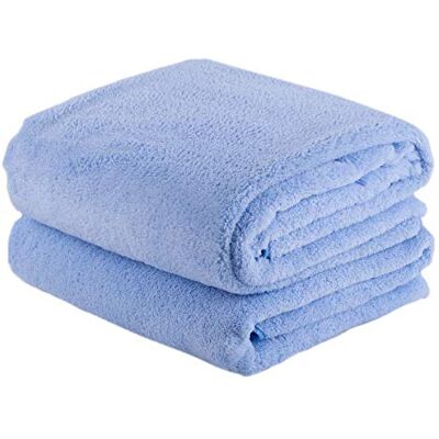 JML Lyxigt hotell & SPA badhanddukar (2-pack, 76 x 152 cm) – 350 GSM fleece handdukar med hög densitet – supermjuk och absorberande, luddfri, blekningsbeständig överdimensionerad badhandduk, blå JML Lyxigt hotell & SPA badhanddukar (2-pack, 76 x 152 cm) – 350 GSM fleece handdukar med hög densitet – supermjuk och absorberande, luddfri, blekningsbeständig överdimensionerad badhandduk, blå