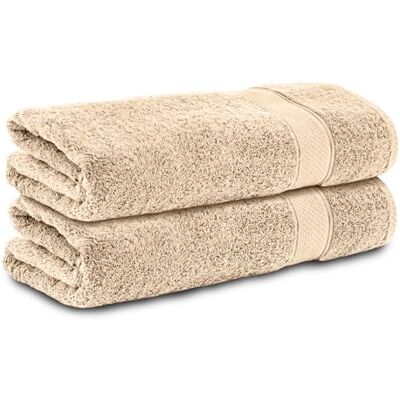 Komfortec handdukssats i två delar Handdukar set 70x140 cm 100% bomull Fade-bevis Snabbtorkande Handduksset Badhandduk Badhandduk badhandduk Badlakan Sand Beige Komfortec handdukssats i två delar Handdukar set 70x140 cm 100% bomull Fade-bevis Snabbtorkande Handduksset Badhandduk Badhandduk badhandduk Badlakan Sand Beige