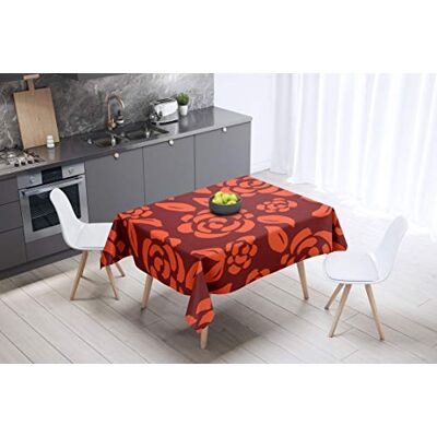 Bonamaison köksdekoration, bordsduk, lila, svart, 140 x 140 cm – designad och tillverkad i Turkiet Bonamaison köksdekoration, bordsduk, lila, svart, 140 x 140 cm – designad och tillverkad i Turkiet