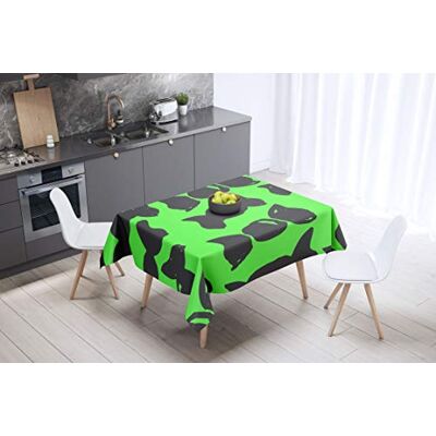 Bonamaison köksdekoration, bordsduk, lila, svart, 140 x 140 cm – designad och tillverkad i Turkiet Bonamaison köksdekoration, bordsduk, lila, svart, 140 x 140 cm – designad och tillverkad i Turkiet
