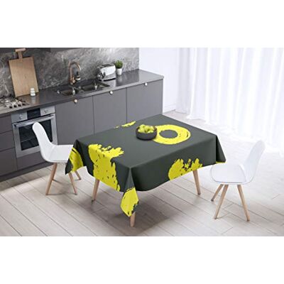 Bonamaison köksdekoration, bordsduk, lila, svart, 140 x 140 cm – designad och tillverkad i Turkiet Bonamaison köksdekoration, bordsduk, lila, svart, 140 x 140 cm – designad och tillverkad i Turkiet