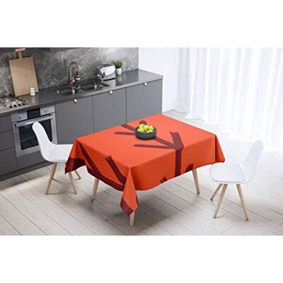 Bonamaison köksdekoration, bordsduk, lila, svart, 140 x 140 cm – designad och tillverkad i Turkiet Bonamaison köksdekoration, bordsduk, lila, svart, 140 x 140 cm – designad och tillverkad i Turkiet