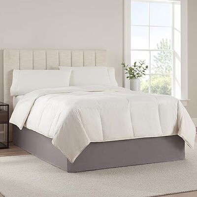 Serta Modern solid sängkjol, hotellkvalitet dammvolang med 33 cm fall, maskintvättbar, drottning, mörkgrå Serta Modern solid sängkjol, hotellkvalitet dammvolang med 33 cm fall, maskintvättbar, drottning, mörkgrå