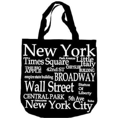 City-Souvenirs New York svart och vit duk 100% (14 tum) bomull New York City tygväska souvenir City-Souvenirs New York svart och vit duk 100% (14 tum) bomull New York City tygväska souvenir