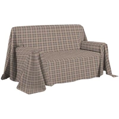 PENSIERI DELICATI Sofföverdrag 250 x 290 cm tillverkat i Italien, heltäckande överdrag i 100% ren bomull, Tartan-beige, perfekt som heminredning, sängöverdrag eller sommaröverkast (2 rutor) PENSIERI DELICATI Sofföverdrag 250 x 290 cm tillverkat i Italien, heltäckande överdrag i 100% ren bomull, Tartan-beige, perfekt som heminredning, sängöverdrag eller sommaröverkast (2 rutor)