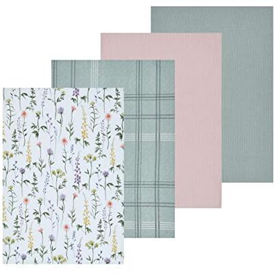 Sleepdown Rutigt tryckt 100% bomull halv panama återanvändbar mjuk trasa bordsservetter paket med 4 grön 41 cm x 41 cm Sleepdown Rutigt tryckt 100% bomull halv panama återanvändbar mjuk trasa bordsservetter paket med 4 grön 41 cm x 41 cm
