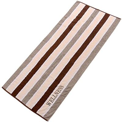 aqua-textil Wellness bastuhandduk 80 x 200 cm ränder brun bomull frotté bastu handduk strandhandduk aqua-textil Wellness bastuhandduk 80 x 200 cm ränder brun bomull frotté bastu handduk strandhandduk