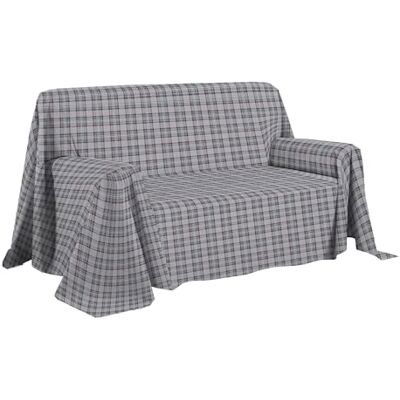 PENSIERI DELICATI Sofföverdrag 250 x 290 cm tillverkat i Italien, heltäckande överdrag i 100% ren bomull, grått tartan-mönster, perfekt som heminredning, sängöverdrag eller sommaröverkast (2 rutor) PENSIERI DELICATI Sofföverdrag 250 x 290 cm tillverkat i Italien, heltäckande överdrag i 100% ren bomull, grått tartan-mönster, perfekt som heminredning, sängöverdrag eller sommaröverkast (2 rutor)