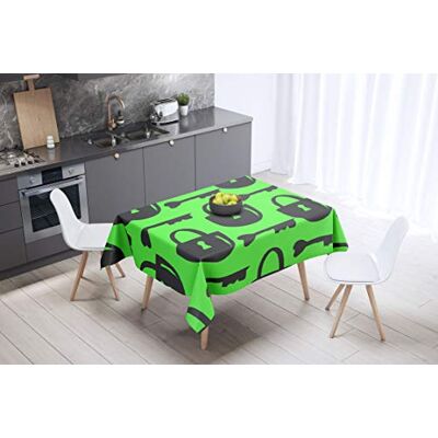 Bonamaison köksdekoration, bordsduk, lila, svart, 140 x 140 cm – designad och tillverkad i Turkiet Bonamaison köksdekoration, bordsduk, lila, svart, 140 x 140 cm – designad och tillverkad i Turkiet