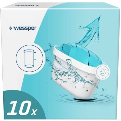 Wessper Alkalisk vatten-alkalisk vattenfilterpatron, högt pH-värde, förpackning 10 Wessper Alkalisk vatten-alkalisk vattenfilterpatron, högt pH-värde, förpackning 10