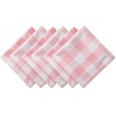 DII Buffalo Check Collection klassisk bordsskiva, servettset, 20 x 20, rosa och vit 6 stycken DII Buffalo Check Collection klassisk bordsskiva, servettset, 20 x 20, rosa och vit 6 stycken