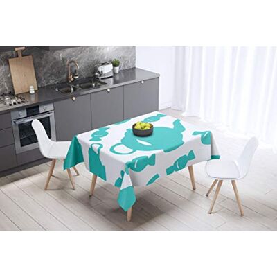 Bonamaison köksdekoration, bordsduk, lila, svart, 140 x 140 cm – designad och tillverkad i Turkiet Bonamaison köksdekoration, bordsduk, lila, svart, 140 x 140 cm – designad och tillverkad i Turkiet