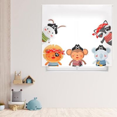 Blindecor Digital Tryckt genomskinlig rullgardin, barnfamilj, modell F-piratdjur 130 x 180 cm (bredd x höjd) tygstorlek 126 x 175 cm fönstergardiner Blindecor Digital Tryckt genomskinlig rullgardin, barnfamilj, modell F-piratdjur 130 x 180 cm (bredd x höjd) tygstorlek 126 x 175 cm fönstergardiner