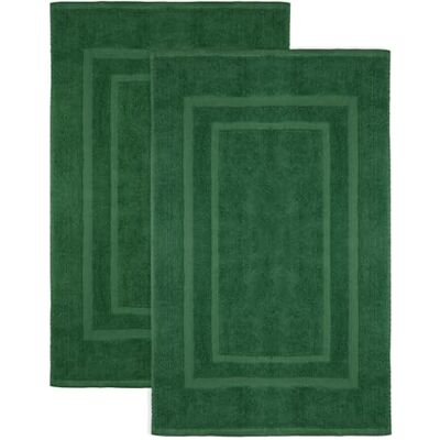 NatureMark 2-pack badrumsmatta premiumkvalitet 100% bomull 50 x 80 cm Duschmatta duschmatta dubbelpack färg: mörkgrön NatureMark 2-pack badrumsmatta premiumkvalitet 100% bomull 50 x 80 cm Duschmatta duschmatta dubbelpack färg: mörkgrön