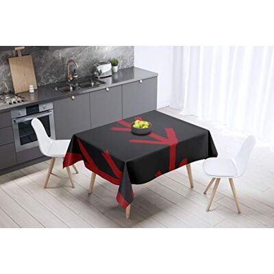 Bonamaison köksdekoration, bordsduk, lila, svart, 140 x 140 cm – designad och tillverkad i Turkiet Bonamaison köksdekoration, bordsduk, lila, svart, 140 x 140 cm – designad och tillverkad i Turkiet