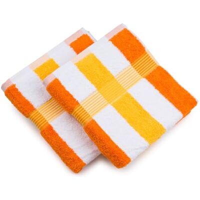 GOZZE Gözze – New York randiga handdukar, set med 2, mjuka och absorberande, 100% bomull, 50 x 100 cm – orange/vit/gul GOZZE Gözze – New York randiga handdukar, set med 2, mjuka och absorberande, 100% bomull, 50 x 100 cm – orange/vit/gul