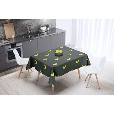 Bonamaison köksdekoration, bordsduk, lila, svart, 140 x 140 cm – designad och tillverkad i Turkiet Bonamaison köksdekoration, bordsduk, lila, svart, 140 x 140 cm – designad och tillverkad i Turkiet