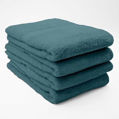 Douceur d'Intérieur , Set med 4 duschlakan (70 x 130 cm) enfärgad svamp, elegant blå Douceur d'Intérieur , Set med 4 duschlakan (70 x 130 cm) enfärgad svamp, elegant blå