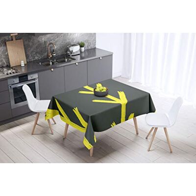 Bonamaison köksdekoration, bordsduk, lila, svart, 140 x 140 cm – designad och tillverkad i Turkiet Bonamaison köksdekoration, bordsduk, lila, svart, 140 x 140 cm – designad och tillverkad i Turkiet