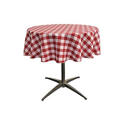 LA Linen Poly rutig rund bordsduk, 58-tum, röd/vit, 147,32 x 147,32 x 0,04 cm LA Linen Poly rutig rund bordsduk, 58-tum, röd/vit, 147,32 x 147,32 x 0,04 cm
