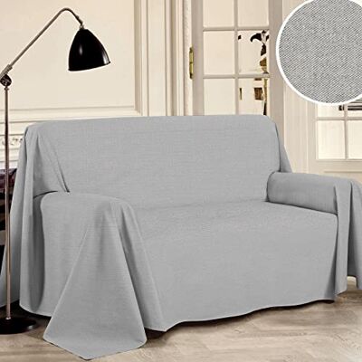 PENSIERI DELICATI Sofföverdrag 250 x 290 cm tillverkat i Italien, heltäckande överdrag av 100% ren återvunnen bomull garnfärgad, enfärgad grå, perfekt som heminredning, soffskydd, picknickfilt PENSIERI DELICATI Sofföverdrag 250 x 290 cm tillverkat i Italien, heltäckande överdrag av 100% ren återvunnen bomull garnfärgad, enfärgad grå, perfekt som heminredning, soffskydd, picknickfilt