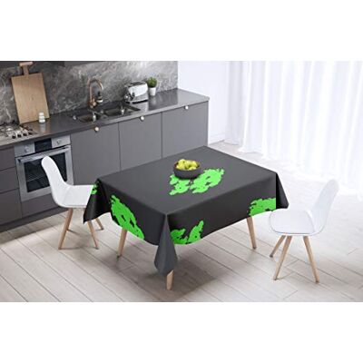 Bonamaison köksdekoration, bordsduk, lila, svart, 140 x 140 cm – designad och tillverkad i Turkiet Bonamaison köksdekoration, bordsduk, lila, svart, 140 x 140 cm – designad och tillverkad i Turkiet
