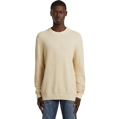 G-STAR Honey Comb Structure r Knit, Vit (Dk Talc D27106-d631-a488), M G-STAR Honey Comb Structure r Knit, Vit (Dk Talc D27106-d631-a488), M