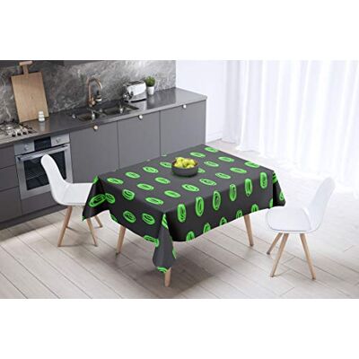 Bonamaison köksdekoration, bordsduk, lila, svart, 140 x 140 cm – designad och tillverkad i Turkiet Bonamaison köksdekoration, bordsduk, lila, svart, 140 x 140 cm – designad och tillverkad i Turkiet