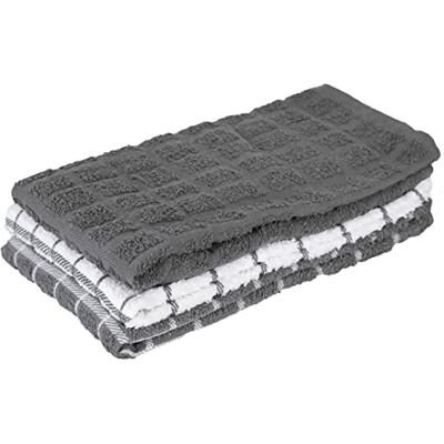 Ritz Premium kökshandduk mycket absorberande, supermjuk, långvarig, 100% bomull frotté diskhanddukar, handdukar, kökshanddukar, barhanddukar, 3-pack, 63,5 cm x 38 cm, grå Ritz Premium kökshandduk mycket absorberande, supermjuk, långvarig, 100% bomull frotté diskhanddukar, handdukar, kökshanddukar, barhanddukar, 3-pack, 63,5 cm x 38 cm, grå