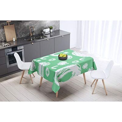 Bonamaison köksdekoration, bordsduk, lila, svart, 140 x 140 cm – designad och tillverkad i Turkiet Bonamaison köksdekoration, bordsduk, lila, svart, 140 x 140 cm – designad och tillverkad i Turkiet