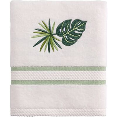 Avanti Linens Viva Palm Collection, broderad handduk, vit Avanti Linens Viva Palm Collection, broderad handduk, vit