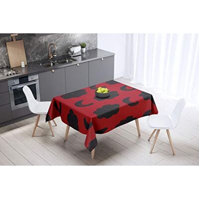 Bonamaison köksdekoration, bordsduk, lila, svart, 140 x 140 cm – designad och tillverkad i Turkiet Bonamaison köksdekoration, bordsduk, lila, svart, 140 x 140 cm – designad och tillverkad i Turkiet