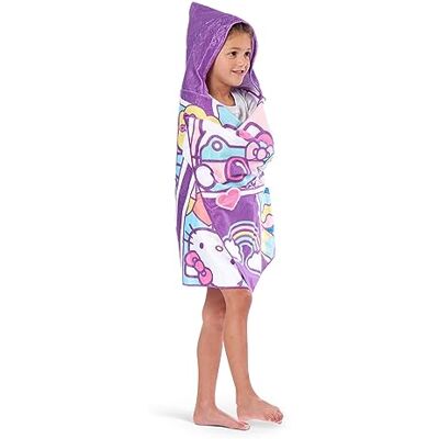 Northwest Hello Kitty Let's Go Strandhandduk med huva för ungdomar, 53 cm x 130 cm, bomull Northwest Hello Kitty Let's Go Strandhandduk med huva för ungdomar, 53 cm x 130 cm, bomull