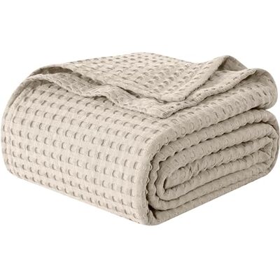 Elegant Comfort Premium 100% Cotton Waffle Blanket Lightweight Breathable Waffle Weave Bed Blanket Soft and Warm All Season Blanket for Couch, Sofa and Bed, King Size 90x108 Inches, Linen Elegant Comfort Premium 100% Cotton Waffle Blanket Lightweight Breathable Waffle Weave Bed Blanket Soft and Warm All Season Blanket for Couch, Sofa and Bed, King Size 90x108 Inches, Linen