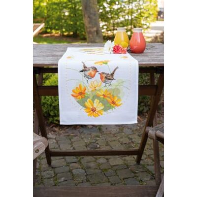 Vervaco PN-0161964 rödkalender och blommor Aida bordslöpare stickset räknemönster, bomull, flerfärgad, ca 32 x 84 cm/12,8" x 33,6 Vervaco PN-0161964 rödkalender och blommor Aida bordslöpare stickset räknemönster, bomull, flerfärgad, ca 32 x 84 cm/12,8" x 33,6