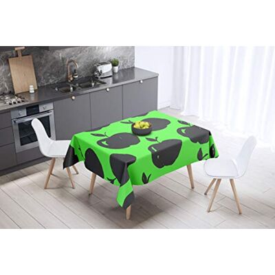 Bonamaison köksdekoration, bordsduk, lila, svart, 140 x 140 cm – designad och tillverkad i Turkiet Bonamaison köksdekoration, bordsduk, lila, svart, 140 x 140 cm – designad och tillverkad i Turkiet