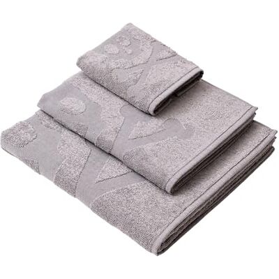 Scalpers Dödskalle badhandduksset (fåfänga 30 x 50 cm + händer 50 x 90 cm + badrum 70 x 140 cm) 100% bomull grå hem Scalpers Dödskalle badhandduksset (fåfänga 30 x 50 cm + händer 50 x 90 cm + badrum 70 x 140 cm) 100% bomull grå hem