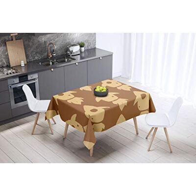 Bonamaison köksdekoration, bordsduk, lila, svart, 140 x 140 cm – designad och tillverkad i Turkiet Bonamaison köksdekoration, bordsduk, lila, svart, 140 x 140 cm – designad och tillverkad i Turkiet