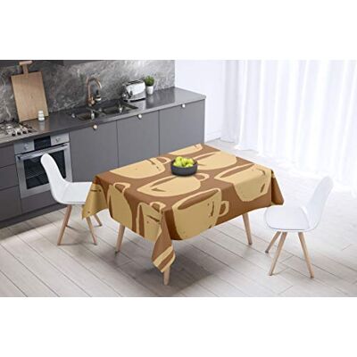 Bonamaison köksdekoration, bordsduk, lila, svart, 140 x 140 cm – designad och tillverkad i Turkiet Bonamaison köksdekoration, bordsduk, lila, svart, 140 x 140 cm – designad och tillverkad i Turkiet