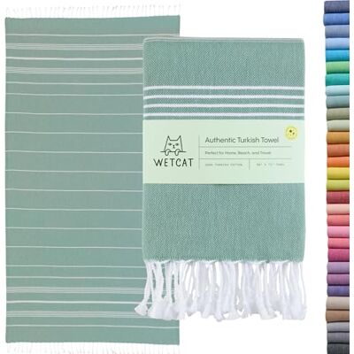 WETCAT turkisk strandfilt 38 x 71 100% bomull sandfri snabbtorkande strandhandduk för vuxna överdimensionerad extra stor turkisk handduk resehandduk strandgåvor strandtillbehör – blågrön WETCAT turkisk strandfilt 38 x 71 100% bomull sandfri snabbtorkande strandhandduk för vuxna överdimensionerad extra stor turkisk handduk resehandduk strandgåvor strandtillbehör – blågrön